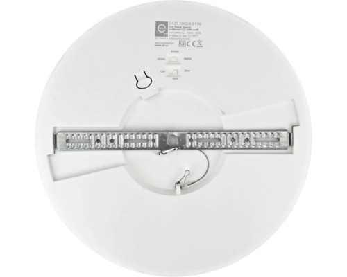 Zadní strana kulatého LED panelového světla s montážním materiálem