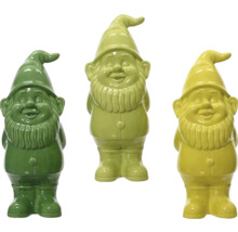 Tři keramičtí zahradní trpaslíci