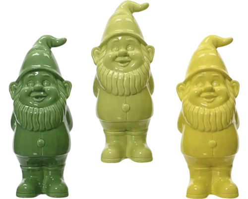 Tři keramičtí zahradní trpaslíci