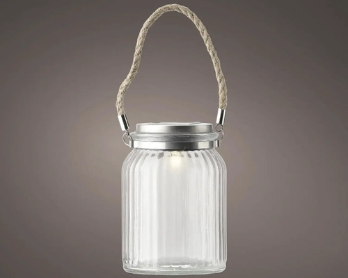 Zahradní osvětlení solární skleněné Ø 10 x 15 cm 1 LED, teplé bílé světlo
