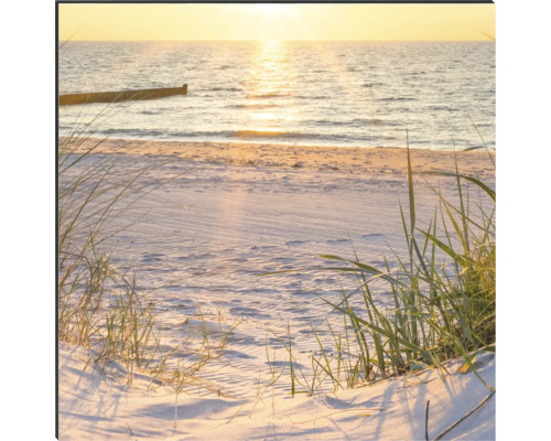 Pláž s pískem, mořem a horizontem