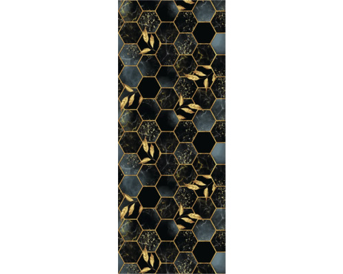 Dekorativní deska se šestihranným vzorem, motivy listů a mramorovým vzhledem