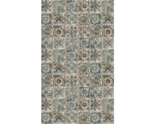 Vzor dlaždic s květinovými a okrasnými motivy