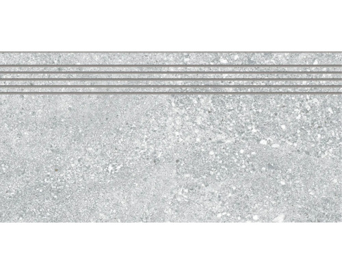 Schodovka imitace kamene Stein šedá 30x60 cm Schodnice se strukturovaným povrchem