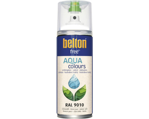 Barva ve spreji BELTON čistě bílá 9010 pololesk 400 ml Belton Free Aqua sprej RAL 9010