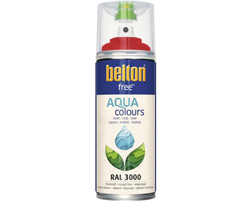 Barva ve spreji BELTON ohnivě červená 3000 matná 400 ml Belton Free Aqua Colours lak ve spreji RAL 3000