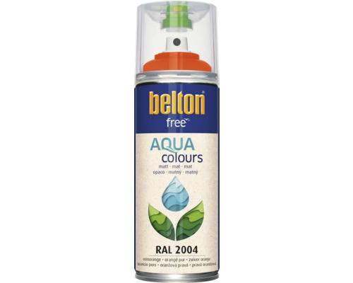 Barva ve spreji BELTON oranžová 2004 matná 400 ml Belton Free Aqua Colours sprej Reinorange RAL 2004