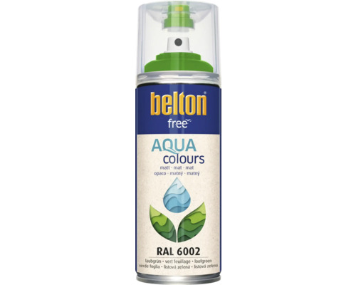 Barva ve spreji BELTON listová zelená 6002 matná 400 ml Belton Free Aqua Colours lak ve spreji