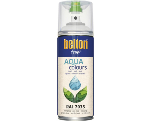 Barva ve spreji BELTON světlá šedá 7035 matná 400 ml Belton Free Aqua Colours sprej světle šedá RAL 7035