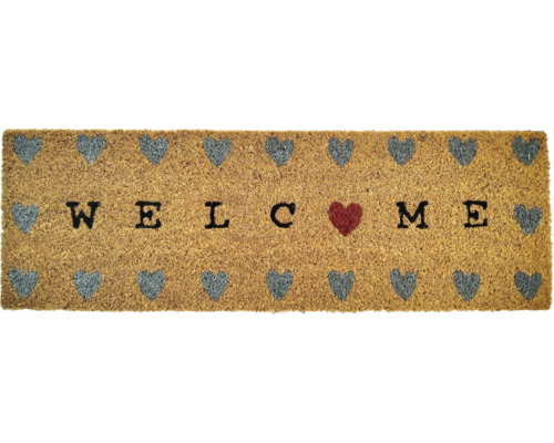 Kokosová rohožka Welcome Hearts 25 x 75 cm