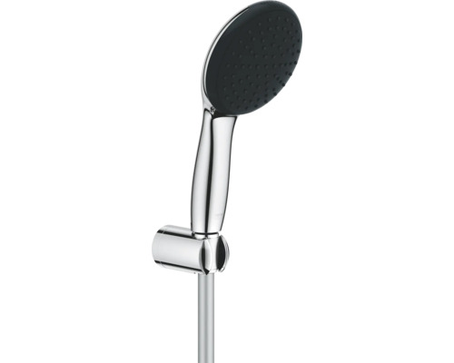 Sprchový set bez baterie Grohe Quickfix Vitalio Start 110 x 110 mm chrom 27944001 Ruční sprcha z chromu s černou sprchovou plochou