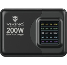 Síťový adaptér VIKING VCH200PD 200W 2x USB-A QC, 3x USB-C PD