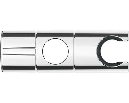 Tři kovové držáky trubek s různými otvory