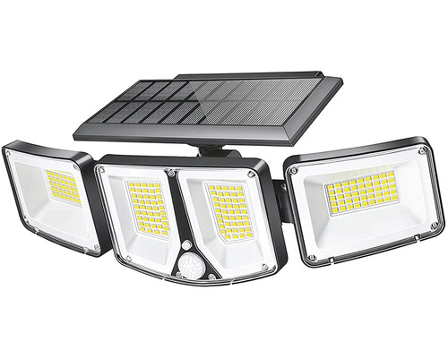 LED solární nástěnné osvětlení VIKING S180 IP65 14W 1000lm 6000K černé se senzorem pohybu