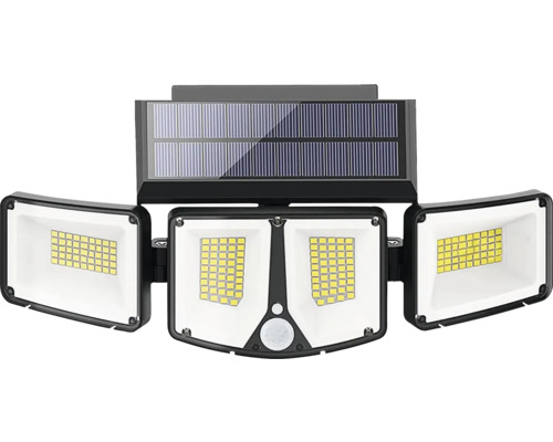 Solární lampa se třemi LED světly a pohybovým senzorem