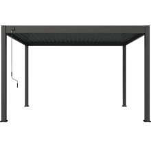 Pergola s lamelovou střechou a klikovým mechanismem