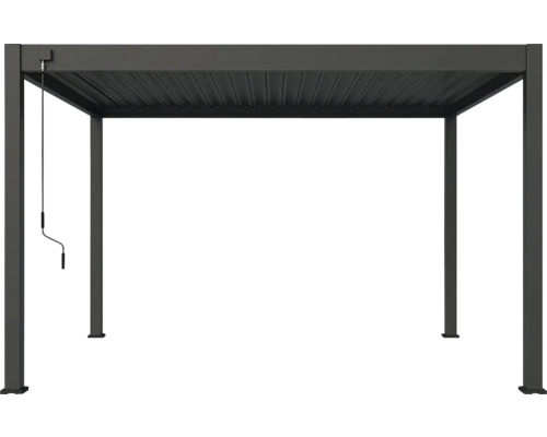 Pergola s lamelovou střechou a klikovým mechanismem