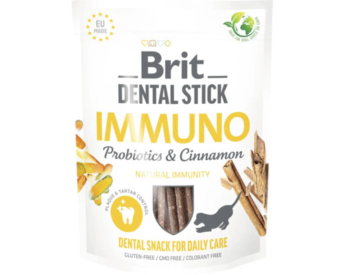 Pamlsek pro psy Brit Dental Stick Immuno 7 ks Brit Dental Stick Immuno s probiotiky a skořicí pro psy