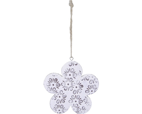 Dekorativní kovová květina k zavěšení s květinovým vzorem