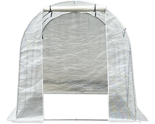 Skleník s otevřenými dveřmi do zahrady