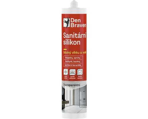 Sanitární silikon DEN BRAVEN 280 ml transparentní Den Braven Sanitární silikon, transparentní
