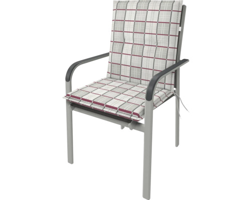 Zahradní židle s kostkovaným polštářem