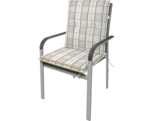 Zahradní křeslo s kostkovaným polstrováním