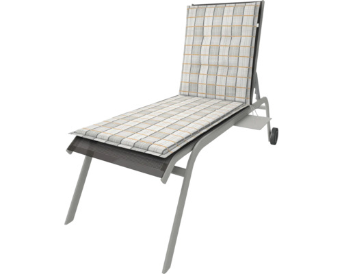 Zahradní lehátko s kostkovanou podložkou