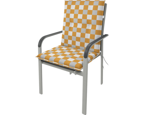 Zahradní židle s kostkovaným sedákem a opěradlem