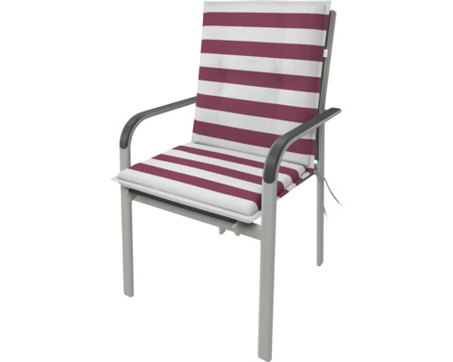 Zahradní židle s podložkou se vzorem pruhů