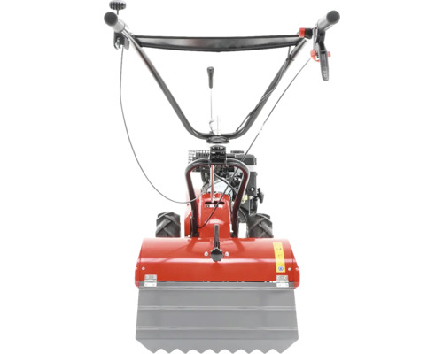 Motorová kypřič s frézovacími hřídelemi a vodicí tyčí