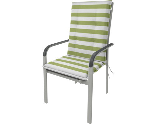 Zahradní židle s područkami a pruhovaným polstrovaným sedákem
