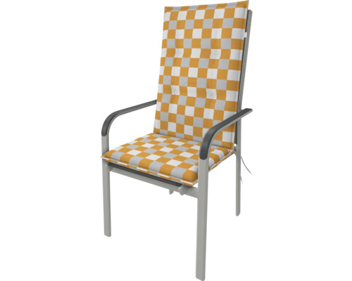 Zahradní židle s kostkovaným sedákem a opěradlem