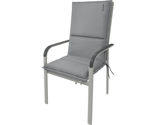 Zahradní židle se sedákem a opěradlem v šedé barvě