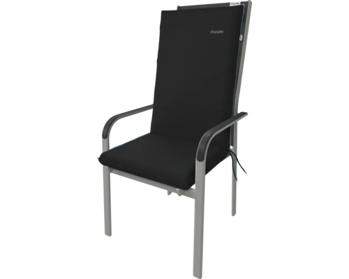 Zahradní židle s černým potahem a vysokým opěradlem