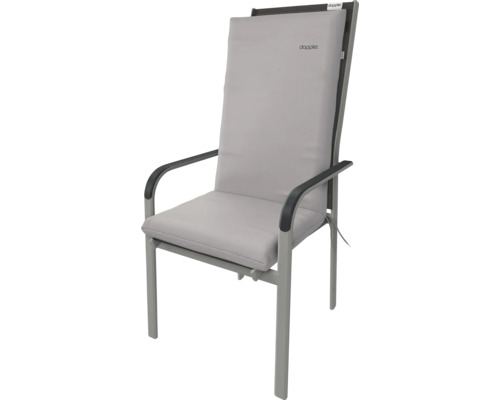 Zahradní židle s šedým polstrováním a područkami