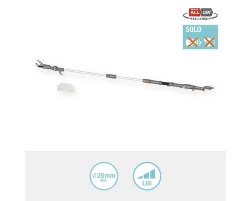 Akumulátorová tyčová pila Gardena, provedení Solo, maximální tloušťka větví 28 milimetrů, LED indikátor