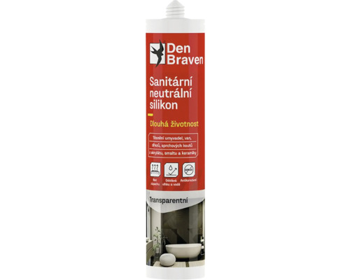 Sanitární silikon DEN BRAVEN neutrální 280 ml transparentní