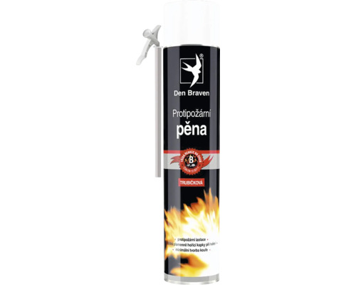 Montážní pěna PUR DEN BRAVEN protipožární trubičková 750 ml Den Braven protipožární pěna v plechovce