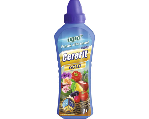 Hnojivo kapalné minerální bezchloridové Agro Cererit Hobby Gold 1l Cererit Gold tekuté hnojivo v jednolitrové lahvi
