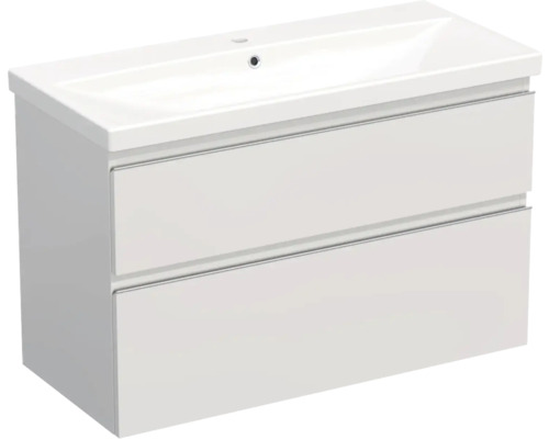 Koupelnová skříňka s umyvadlem Jungborn TRENTA 100 cm bílá lesklá