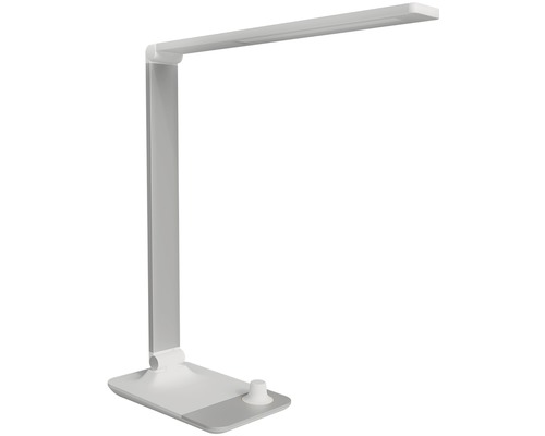 LED stolní lampa Panlux Master 10 W 500 lm 3000-5000 K s integrovanou bezdrátovou nabíječkou 5V/1A, bílá LED stolní lampa z kovu