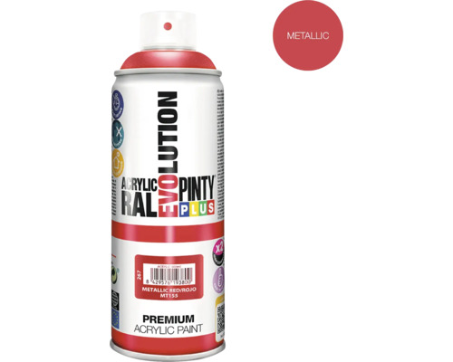 Barva ve spreji PINTYPLUS EVO 400ml MT155 metalickýčervený Evolution Acrylic Pinty Plus sprej metalická červená