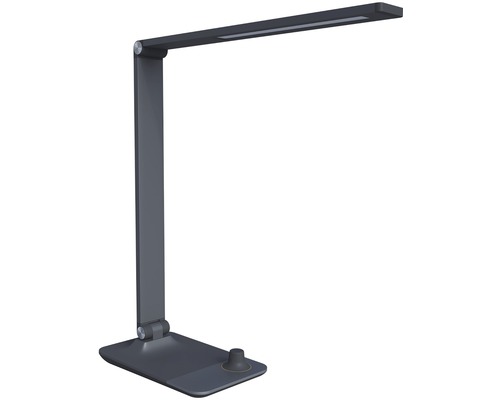 LED stolní lampa Panlux Master 10 W 500 lm 3000-5000 K s integrovanou bezdrátovou nabíječkou 5V/1A, šedá Stolní lampa s LED osvětlením