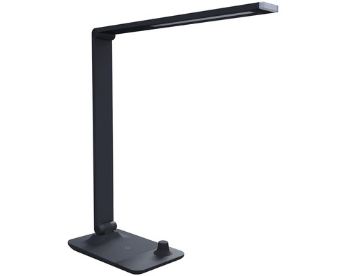 LED stolní lampa Panlux MASTER 10 W 500 lm 3000-5000 K s integrovanou bezdrátovou nabíječkou 5V/1A, černá Stolní lampa s LED žárovkou