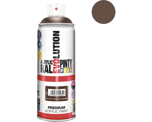 Barva ve spreji PINTYPLUS EVO 400ml RAL8017 čokoládově hnědá Evolution sprej RAL 8017 čokoládově hnědá