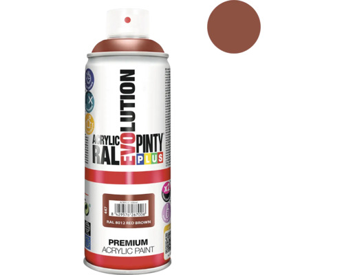 Barva ve spreji PINTYPLUS EVO 400ml RAL8012 červenohnědá Sprejová barva červenohnědá RAL 8012