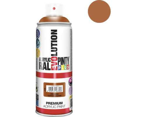 Barva ve spreji PINTYPLUS EVO 400ml RAL8004 měďěná hnědá Evolution sprej, měděně hnědá, RAL 8004