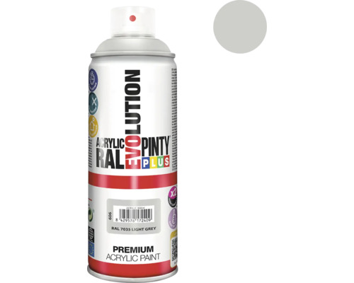 Barva ve spreji PINTYPLUS EVO 400ml RAL7035 světle šedý Sprej s akrylovou barvou, odstín světle šedá RAL 7035