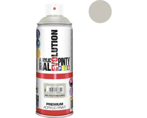 Barva ve spreji PINTYPLUS EVO 400ml RAL7032 štěrková šedá Akrylová barva ve spreji Evolution RAL 7032 Pebble Grey